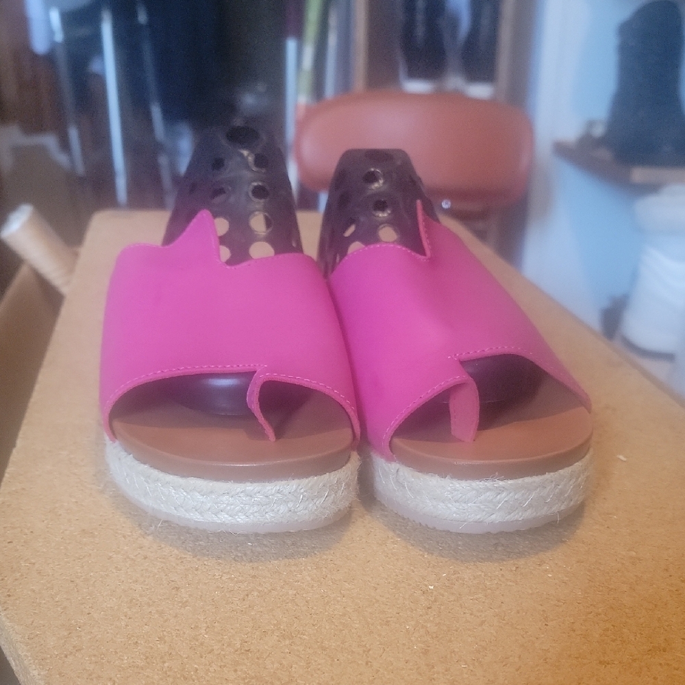 Vibrant Pink Espadrille Slip-On Shoes